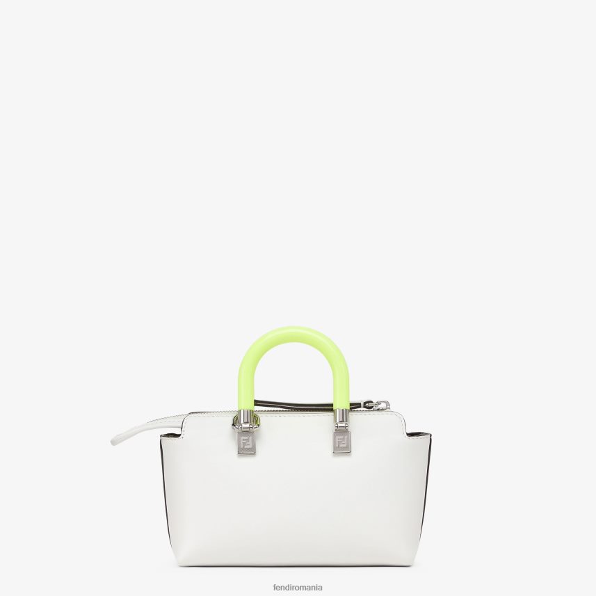 geantă Boston mică din piele alb Fendi femei accesorii 86084L696