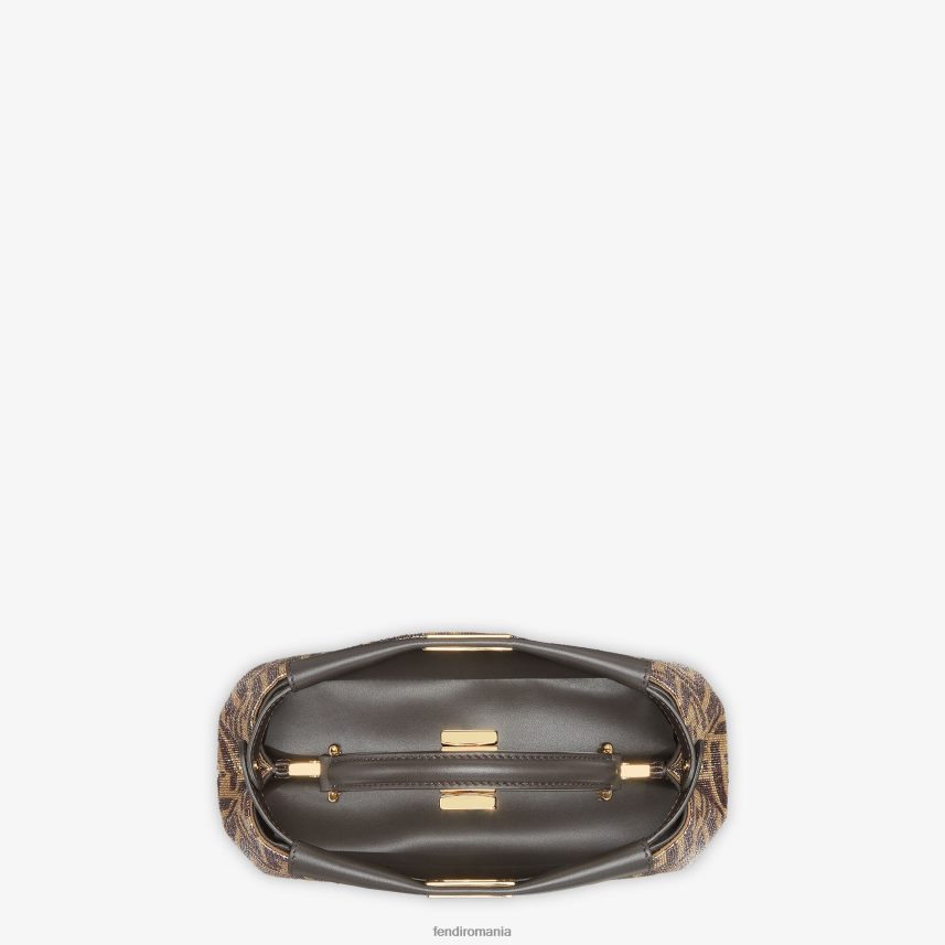 geantă cu margele cu motiv ff bicolor maro Fendi femei accesorii 86084L608