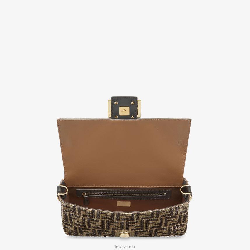 geantă cu margele cu motiv ff bicolor maro Fendi femei accesorii 86084L617