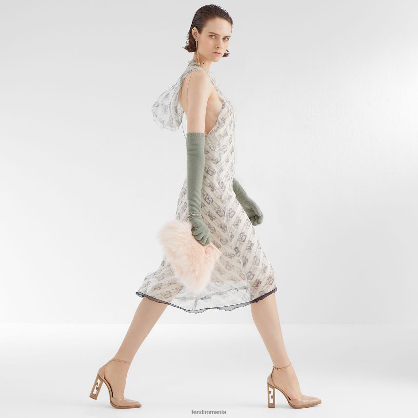 geantă de blană de vulpe palid roz Fendi femei accesorii 86084L855