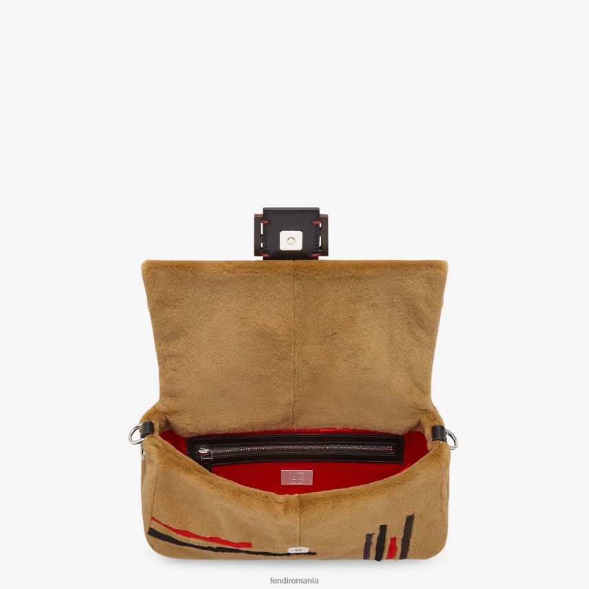 geantă de nurcă încrustată maro Fendi femei accesorii 86084L838