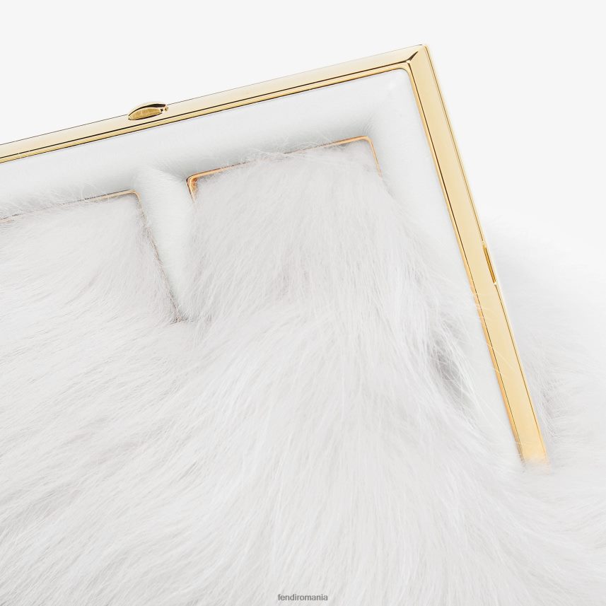 geantă din blană de vulpe alb Fendi femei accesorii 86084L779