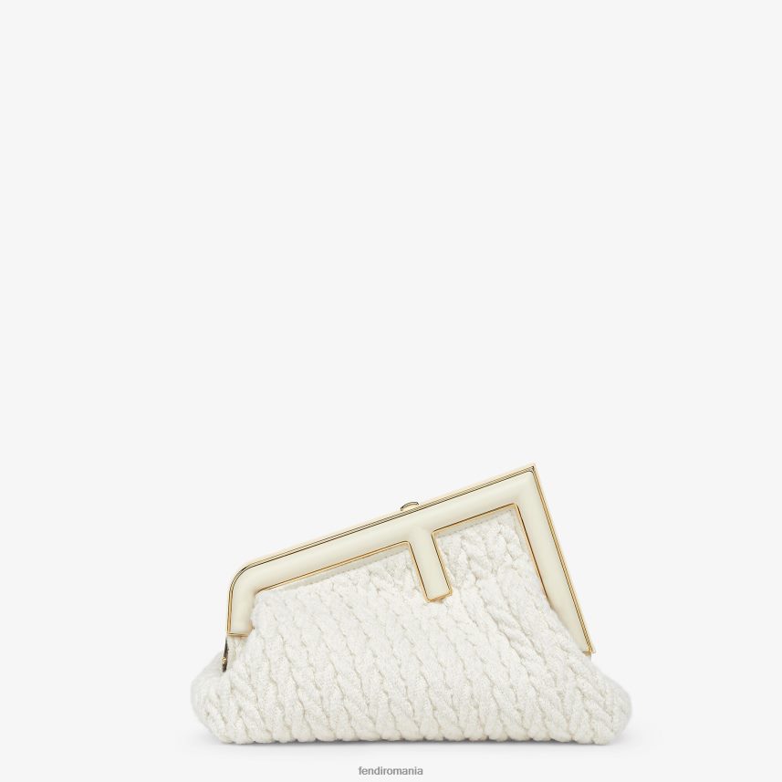 geantă din țesătură împletită alb Fendi femei accesorii 86084L618