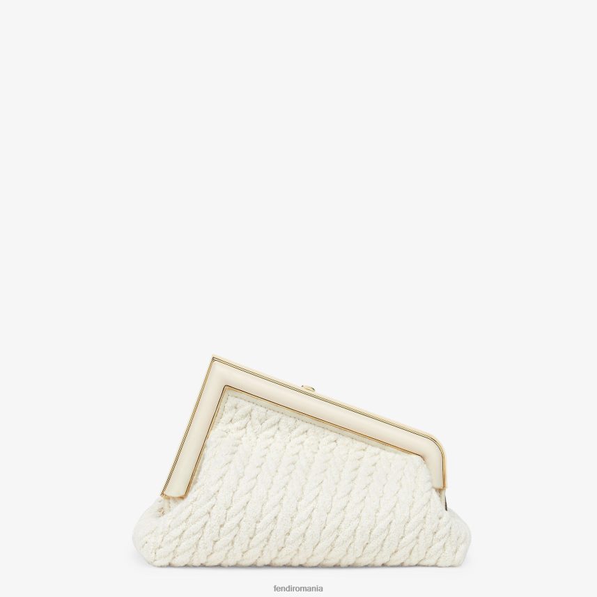geantă din țesătură împletită alb Fendi femei accesorii 86084L618