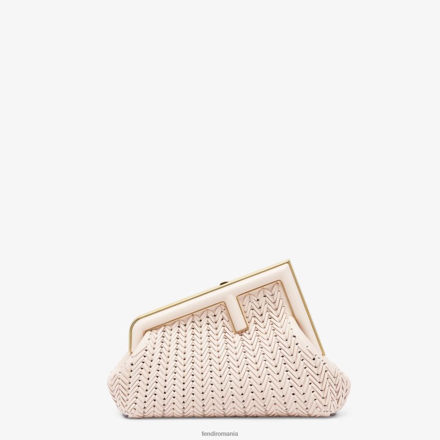 geantă din piele împletită camelie roz Fendi femei accesorii 86084L555
