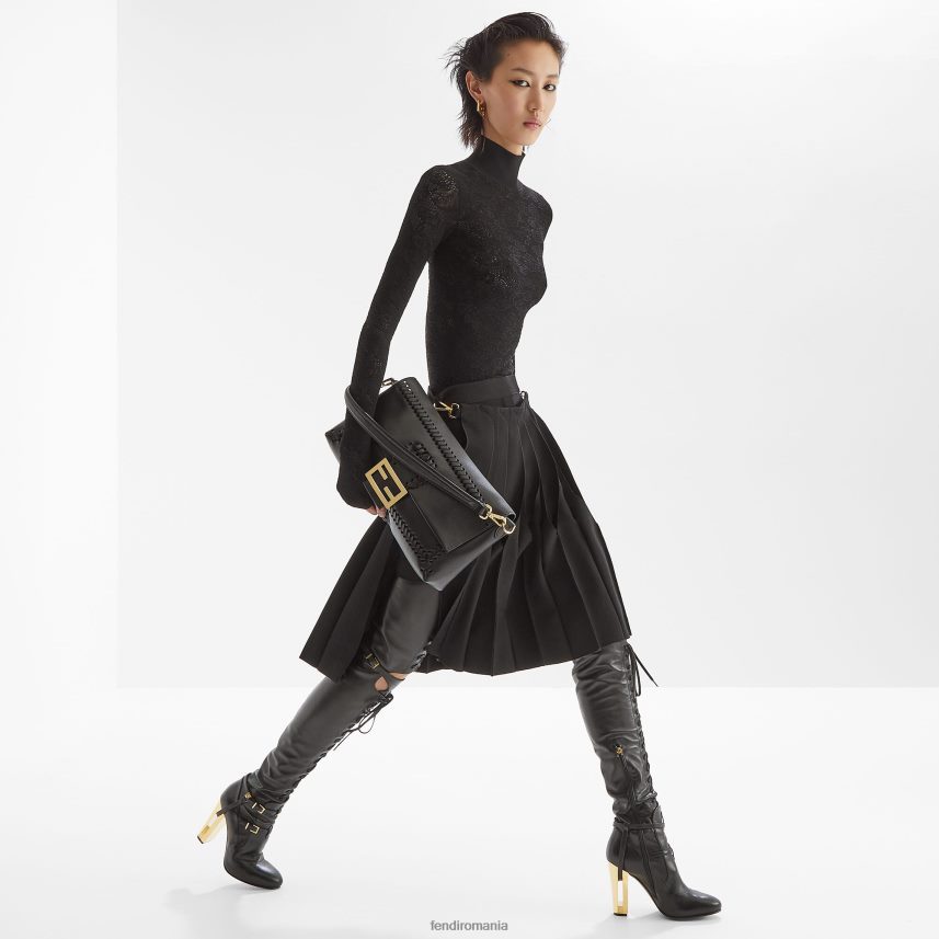 geantă din piele nappa cu filet asortat negru Fendi femei accesorii 86084L563