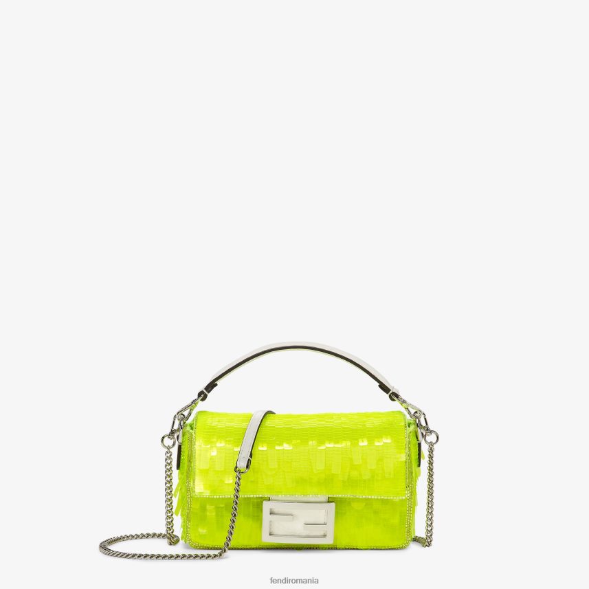 geantă elaphe și paiete neon galben Fendi femei accesorii 86084L663