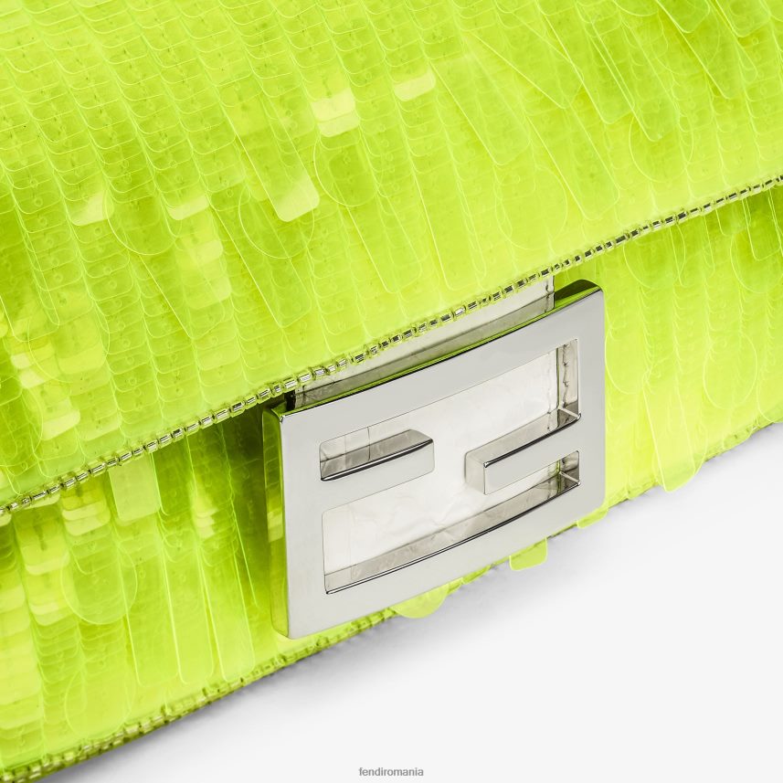 geantă elaphe și paiete neon galben Fendi femei accesorii 86084L663