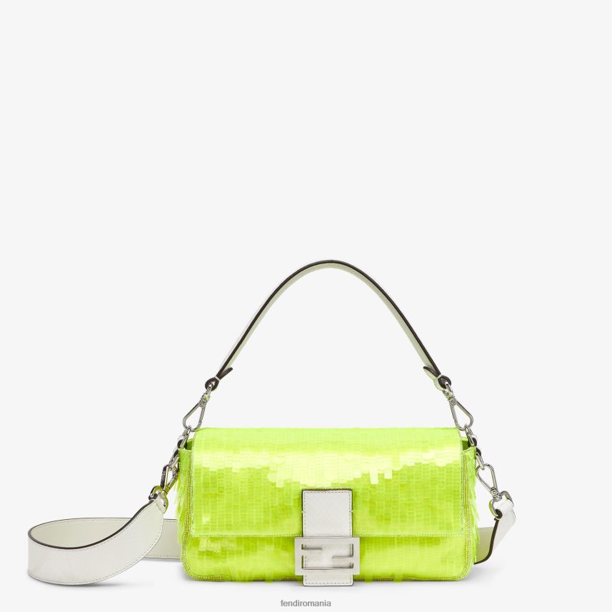 geantă elaphe și paiete neon galben Fendi femei accesorii 86084L666