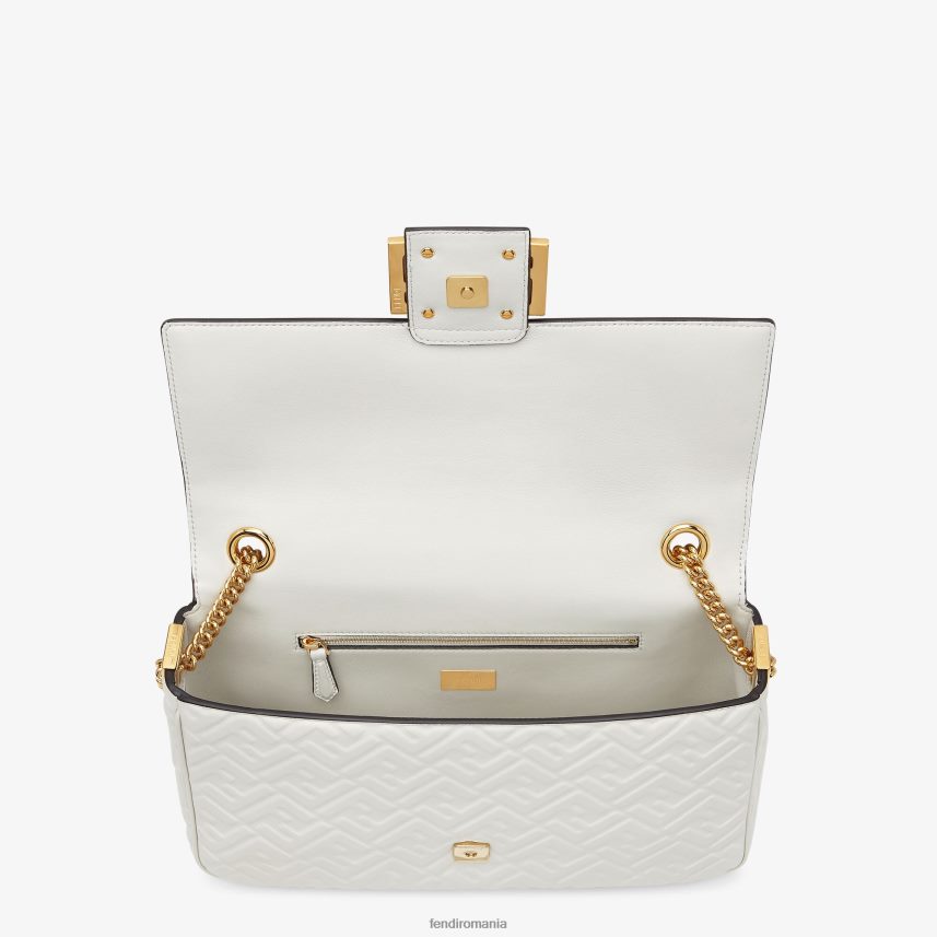 geantă mare din piele nappa cu lanț de baghete alb Fendi femei accesorii 86084L873