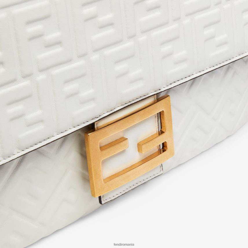 geantă mare din piele nappa cu lanț de baghete alb Fendi femei accesorii 86084L873