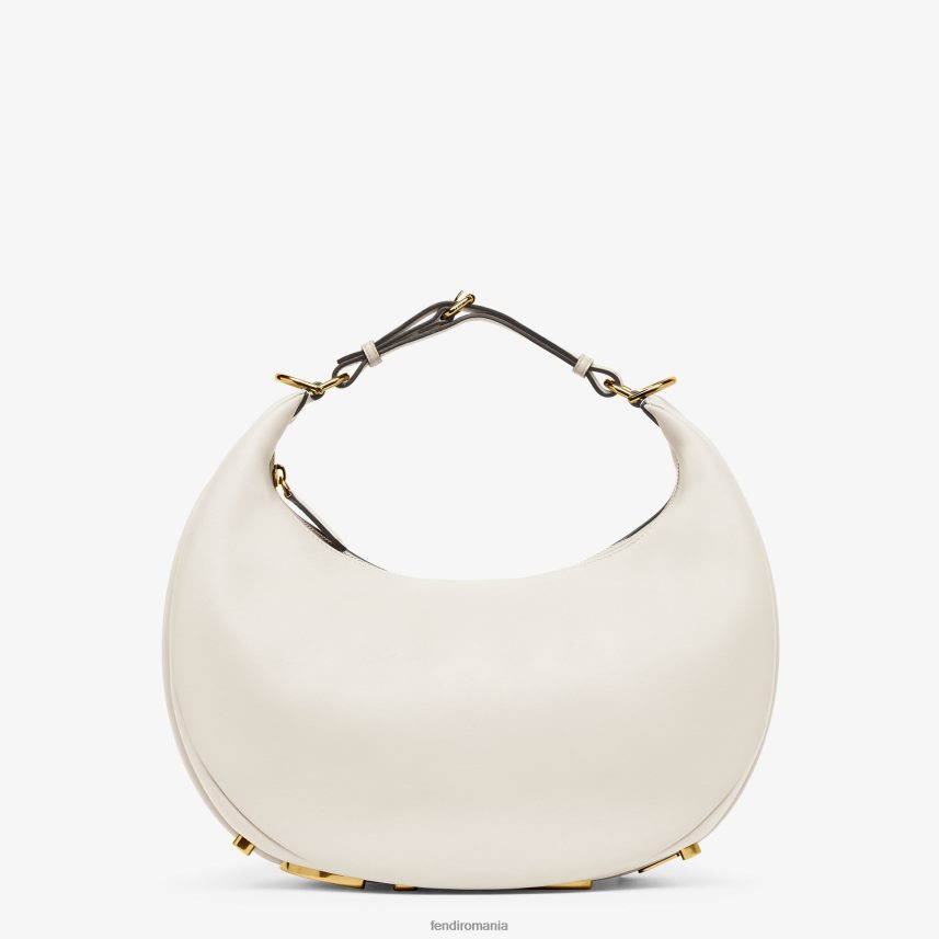 geantă medie din piele gri alb Fendi femei accesorii 86084L571