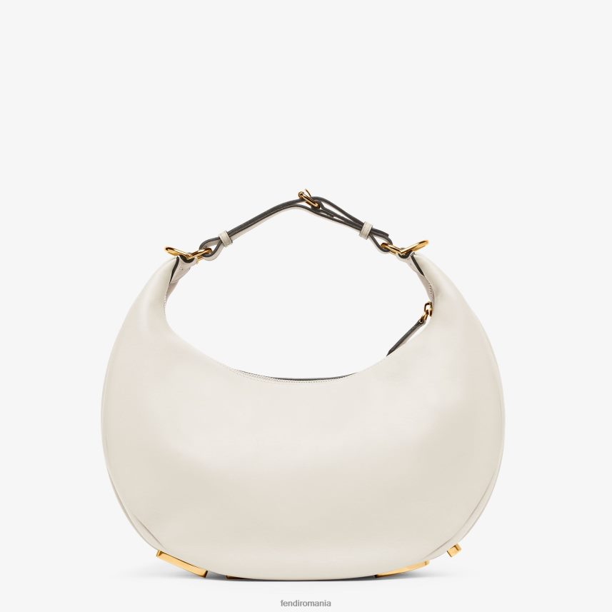 geantă medie din piele gri alb Fendi femei accesorii 86084L571