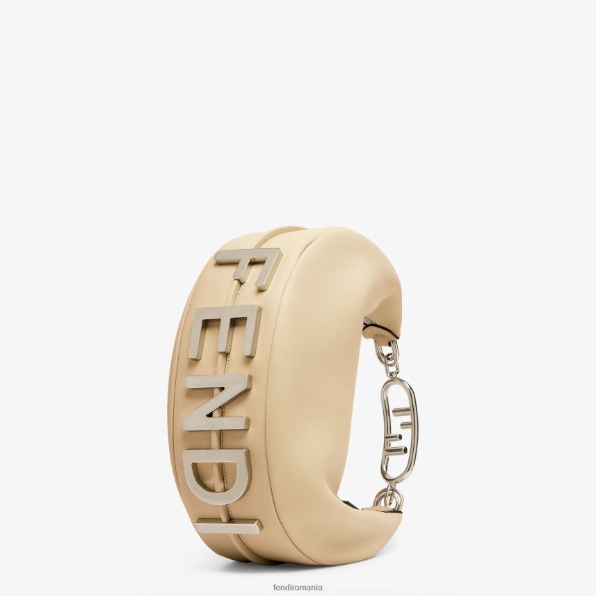 geantă medie din piele gri bej Fendi femei accesorii 86084L716