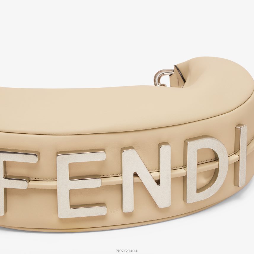 geantă medie din piele gri bej Fendi femei accesorii 86084L716