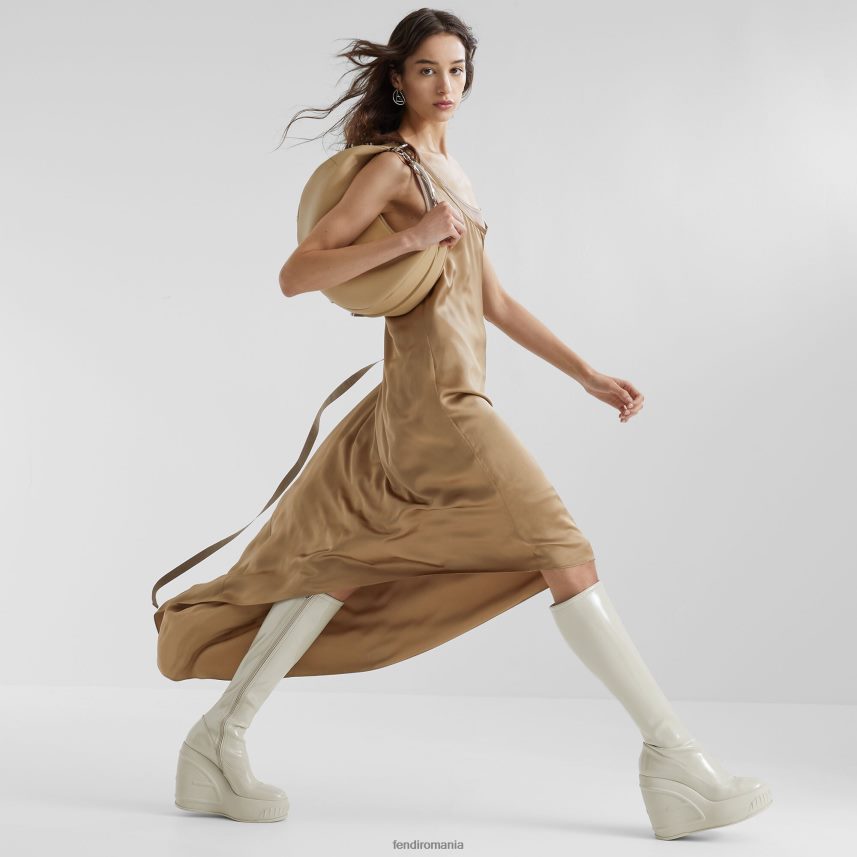 geantă medie din piele gri bej Fendi femei accesorii 86084L716