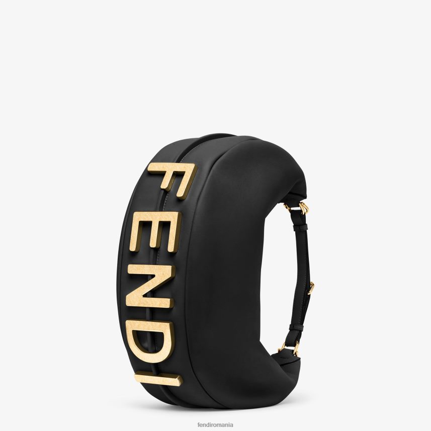 geantă medie din piele gri negru Fendi femei accesorii 86084L525