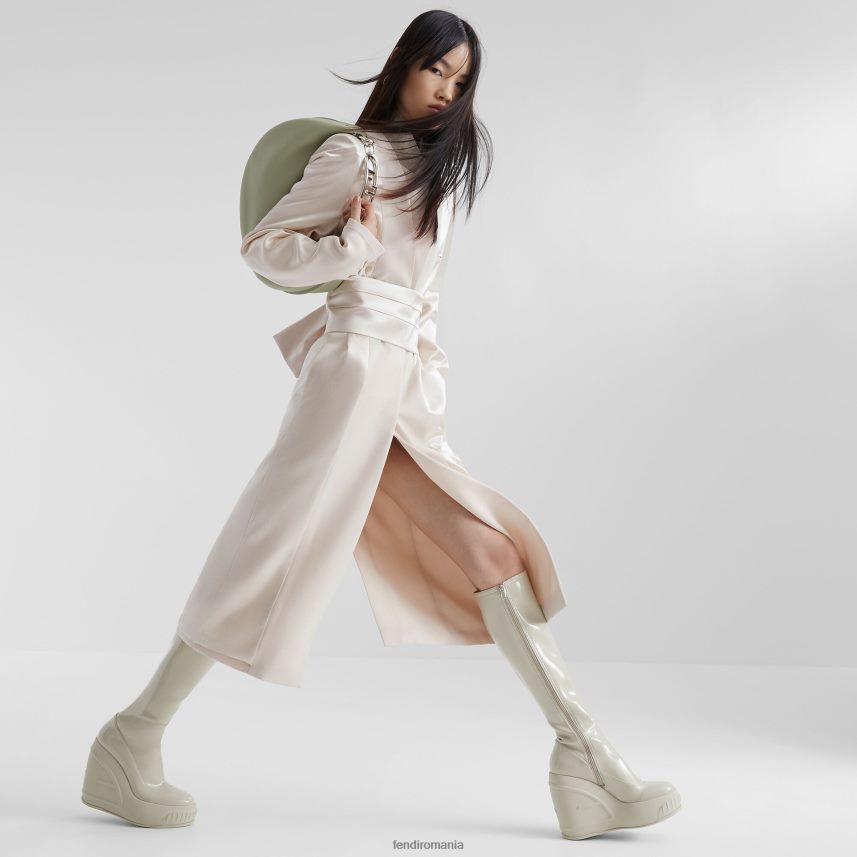 geantă medie din piele gri verde Fendi femei accesorii 86084L715