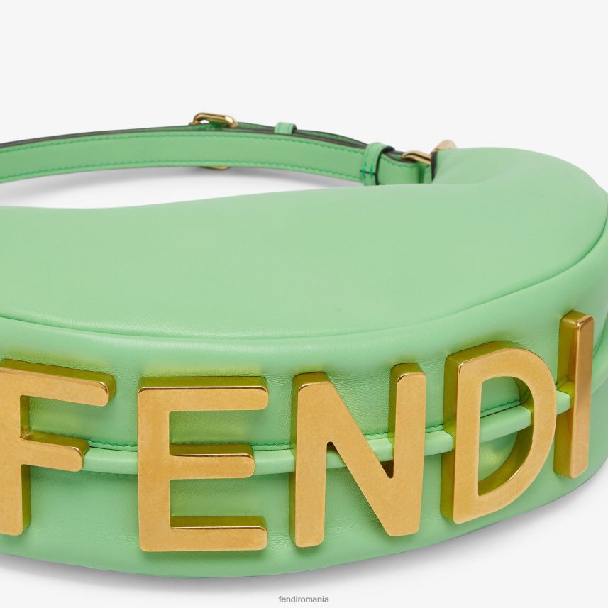 geantă mică din piele gri verde Fendi femei accesorii 86084L714