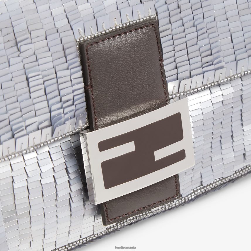 geantă reediție din paiete de culoare aluminiu argint Fendi femei accesorii 86084L795