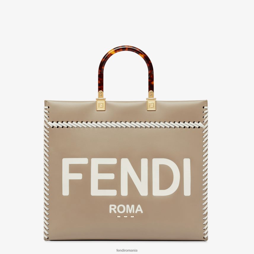 geantă shopper din piele de porumbel cu fire contrastante multicolor Fendi femei accesorii 86084L652