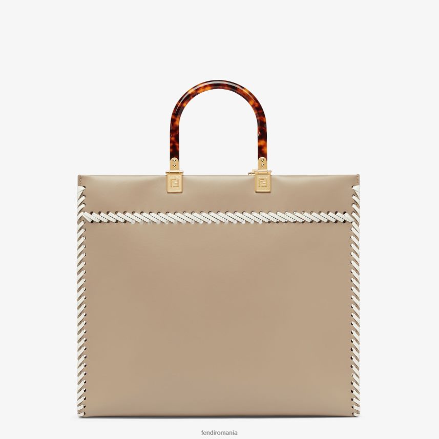 geantă shopper din piele de porumbel cu fire contrastante multicolor Fendi femei accesorii 86084L652