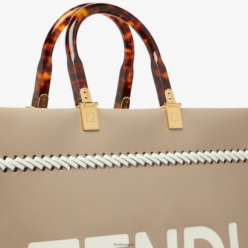 geantă shopper din piele de porumbel cu fire contrastante multicolor Fendi femei accesorii 86084L652