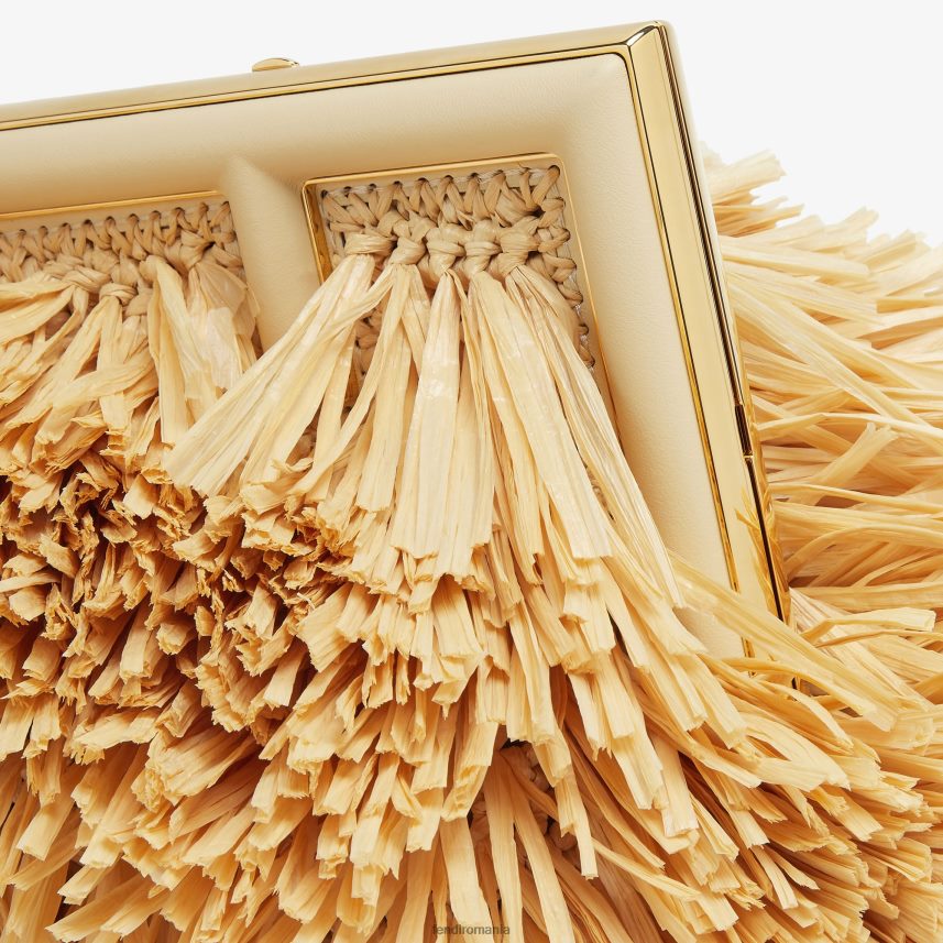 geanta cu franjuri din rafie naturala bej Fendi femei accesorii 86084L671