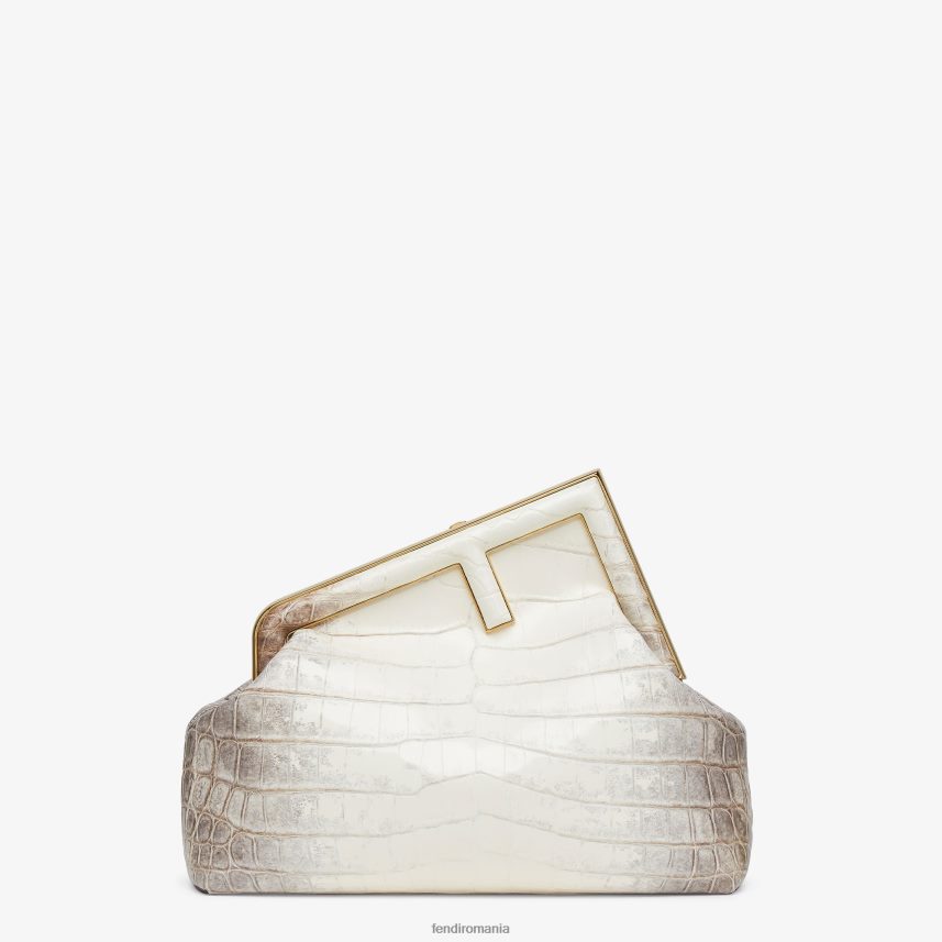 geanta de crocodil in nuante de alb alb Fendi femei accesorii 86084L908