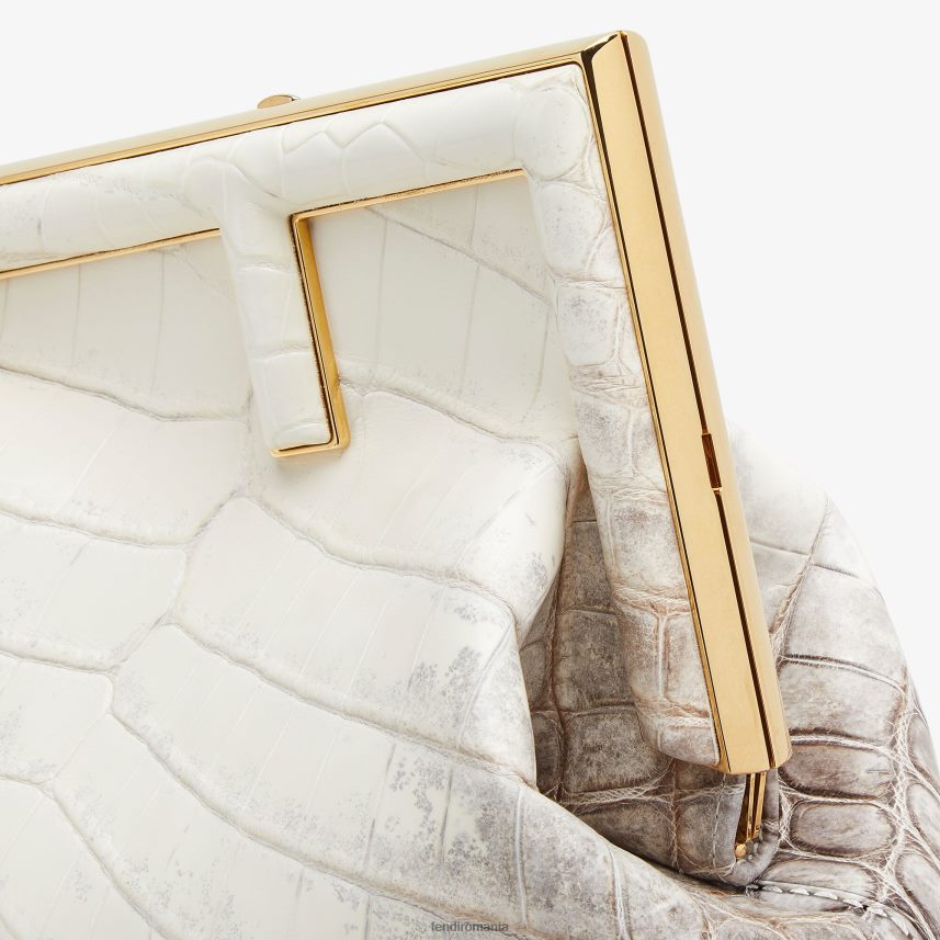 geanta de crocodil in nuante de alb alb Fendi femei accesorii 86084L908