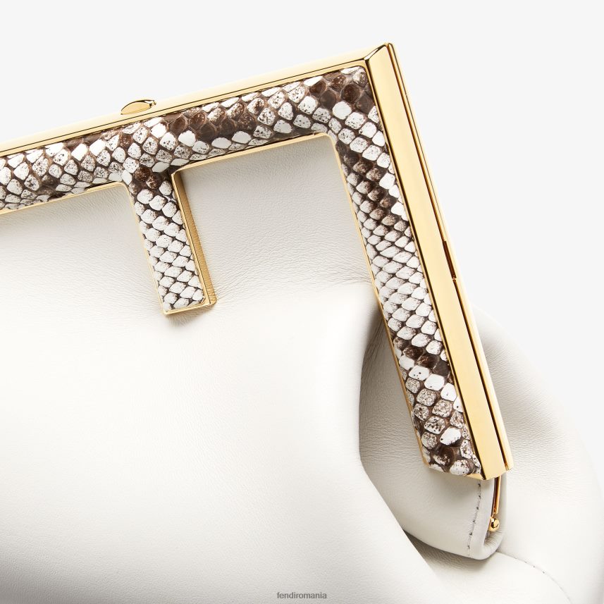geanta din piele cu detalii exotice alb Fendi femei accesorii 86084L778