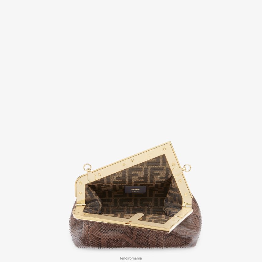 geanta din piele de piton maro Fendi femei accesorii 86084L788