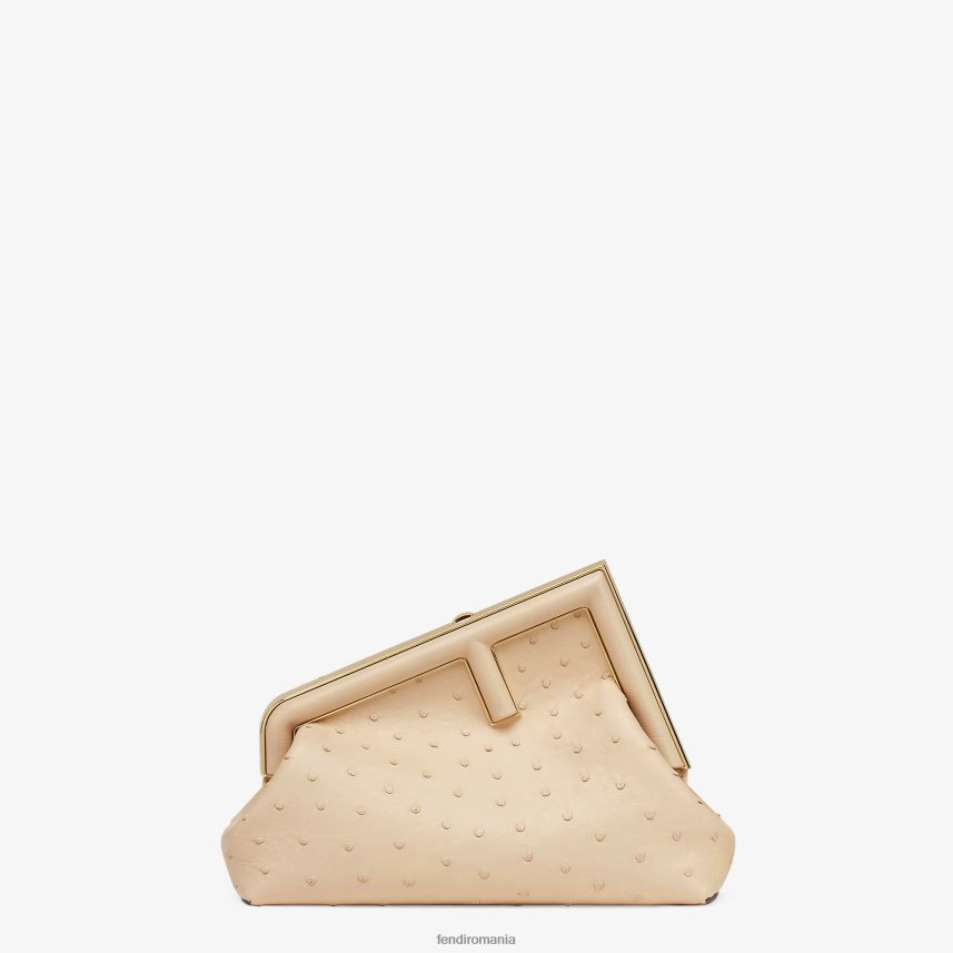geanta din piele de strut bej Fendi femei accesorii 86084L856