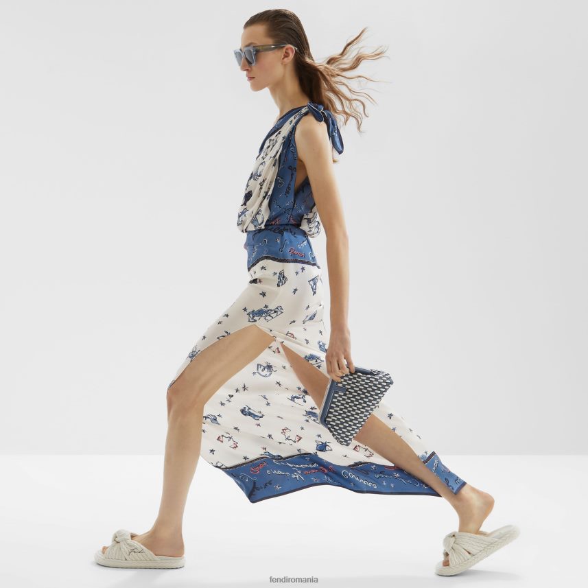 geanta din piele impletita multicolor Fendi femei accesorii 86084L685