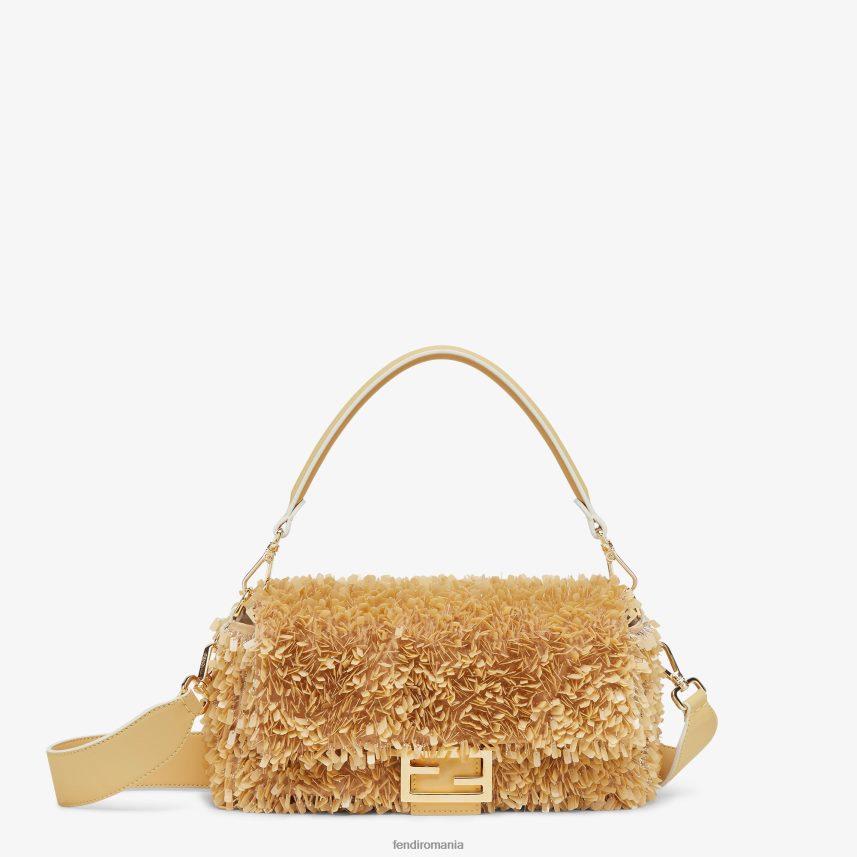 geanta din piele nisip si paiete bej Fendi femei accesorii 86084L672