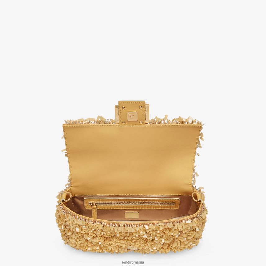 geanta din piele nisip si paiete bej Fendi femei accesorii 86084L672