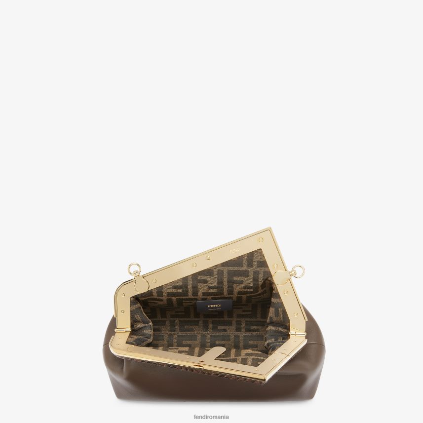 geanta din piele si piton maro Fendi femei accesorii 86084L765