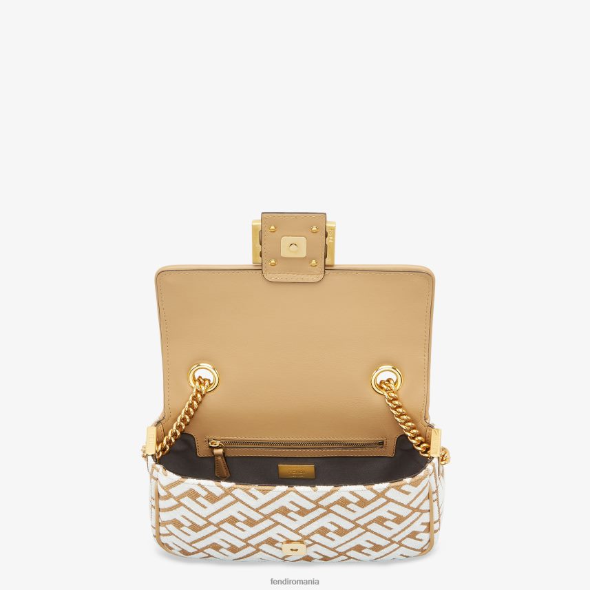 geanta din rafie cu tesatura tapiserie ff motiv alb Fendi femei accesorii 86084L597