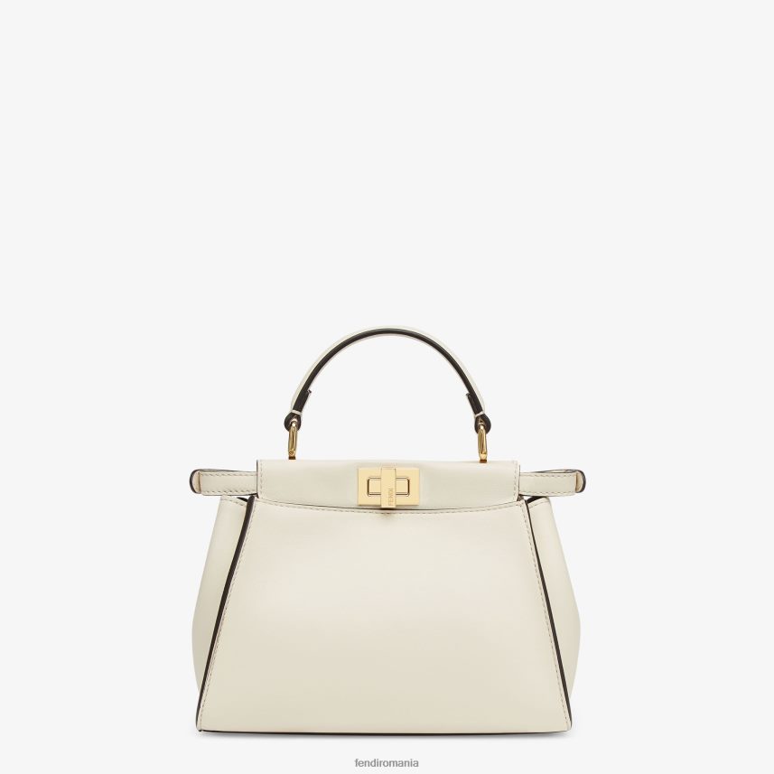 geanta peekaboo mini din piele alb Fendi femei accesorii 86084L916