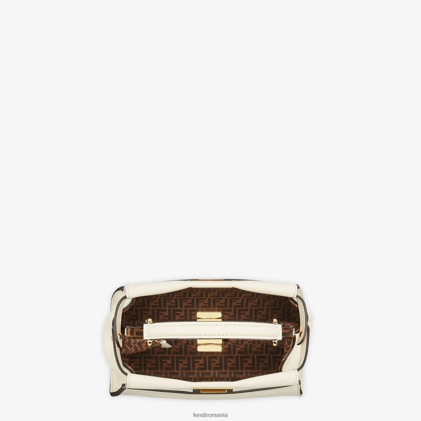 geanta peekaboo mini din piele alb Fendi femei accesorii 86084L916
