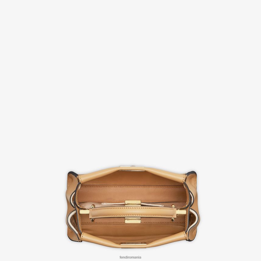 geanta peekaboo mini din piele bej Fendi femei accesorii 86084L912