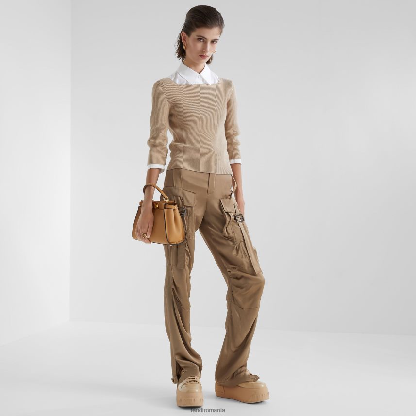 geanta peekaboo mini din piele bej Fendi femei accesorii 86084L912