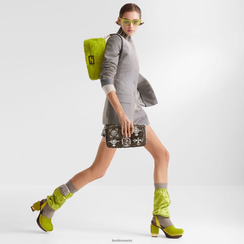 geanta reeditare din piele de cal acid verde Fendi femei accesorii 86084L791