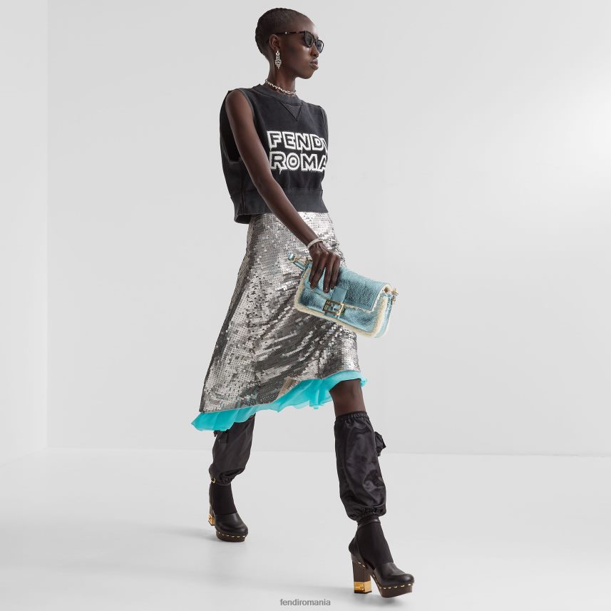 geanta reeditare din piele de oaie schiopata albastru deschis Fendi femei accesorii 86084L798