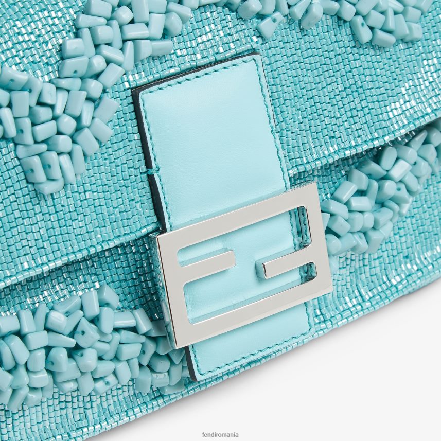 geanta reeditare in pietre si margele albastru deschis Fendi femei accesorii 86084L782