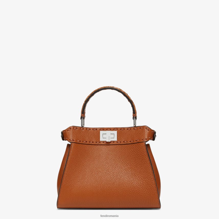 geanta selleria cu cusaturi supradimensionate si detalii exotice maro Fendi femei accesorii 86084L613