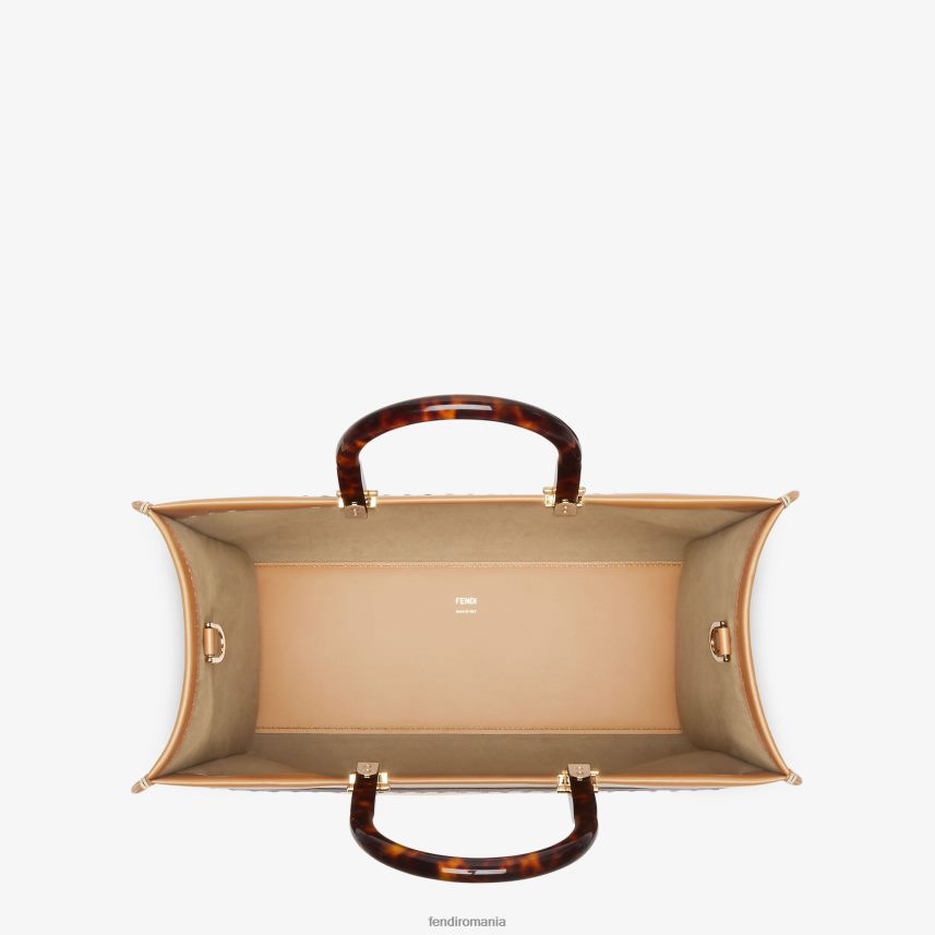 geanta shopper din piele si elaphe maro Fendi femei accesorii 86084L879