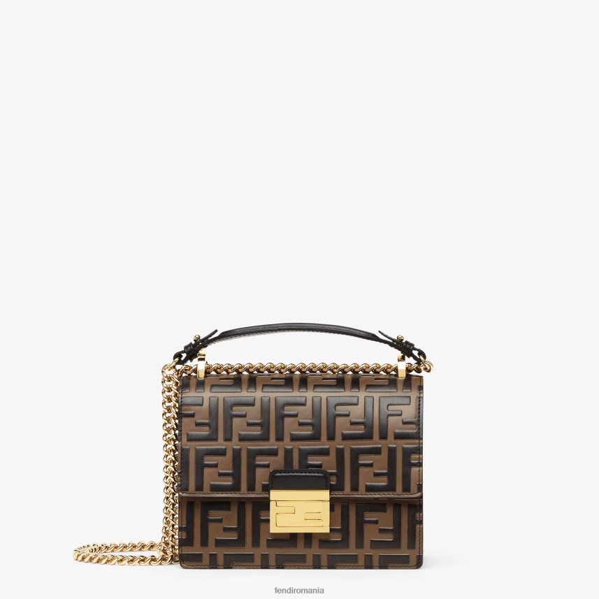 kan u mini-geantă mică din piele maro Fendi femei accesorii 86084L547