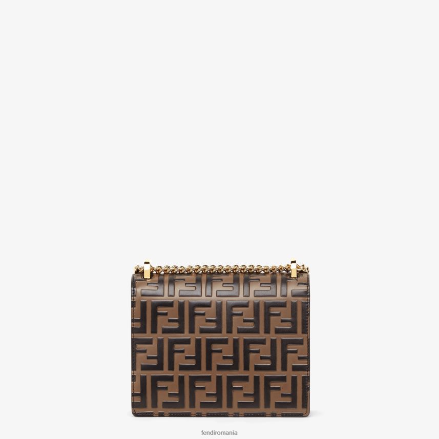 kan u mini-geantă mică din piele maro Fendi femei accesorii 86084L547