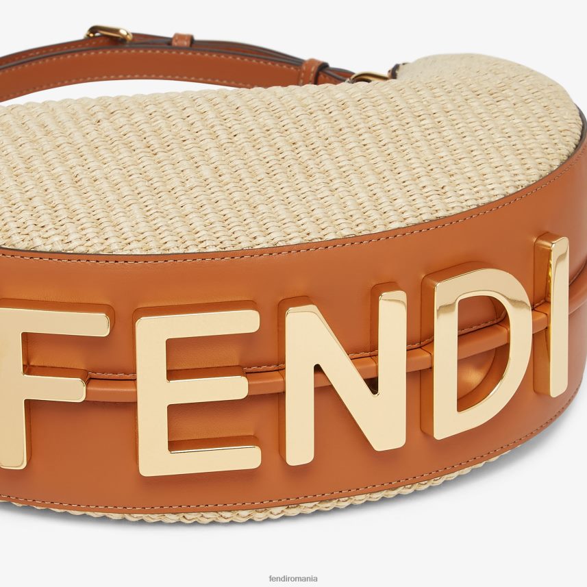 pungă de paie naturală bej Fendi femei accesorii 86084L564